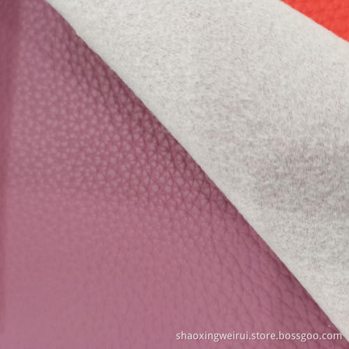 Litchi Grain PVC Leather With Blush Fabric